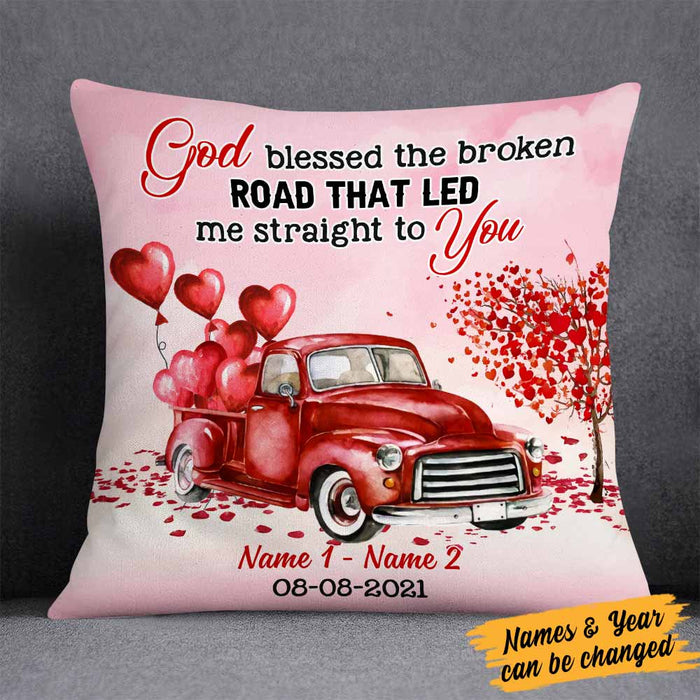 Personalized Valentine Couple God Bless Pillow DB161 95O58 1