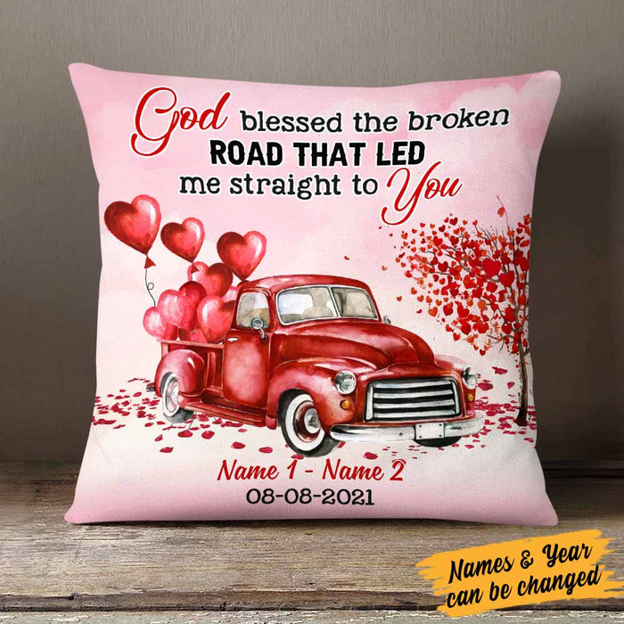 Personalized Valentine Couple God Bless Pillow DB161 95O58 1