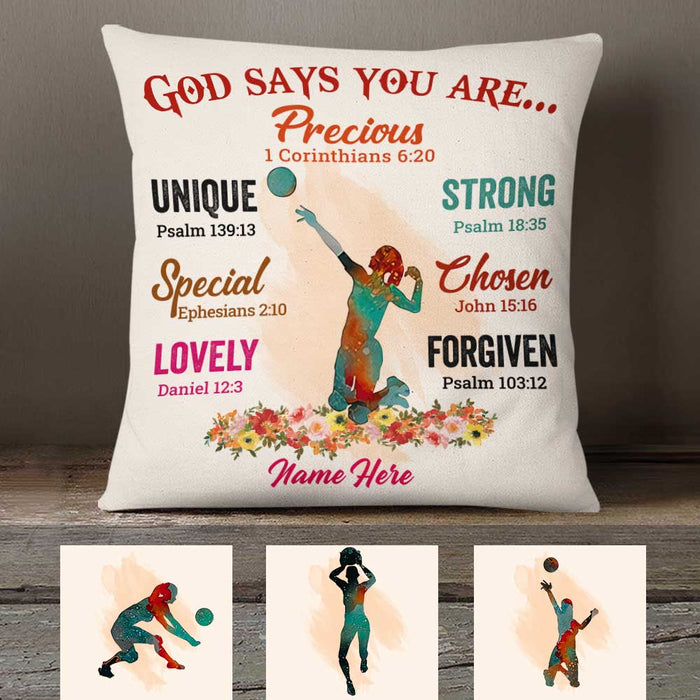 Personalized Love Volleyball God Says Pillow DB162 30O23 1