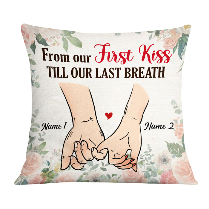 Personalized Valentine Couple From Frist Kiss Pillow DB163 85O57 1