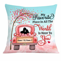 Personalized Valentine Couple Red Truck Pillow DB164 85O34 thumb 1