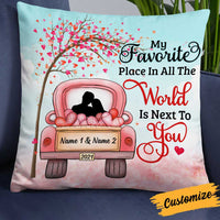 Personalized Valentine Couple Red Truck Pillow DB164 85O34 thumb 1