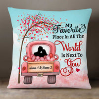 Personalized Valentine Couple Red Truck Pillow DB164 85O34 thumb 1