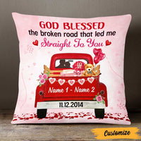 Personalized Valentine Couple Red Truck Pillow DB163 87O47 thumb 1