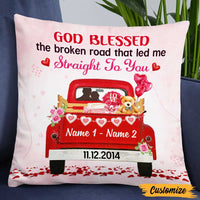 Personalized Valentine Couple Red Truck Pillow DB163 87O47 thumb 1