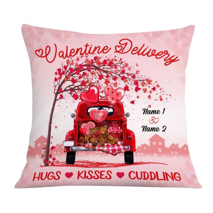 Personalized Valentine Couple Red Truck Pillow DB162 87O36 1
