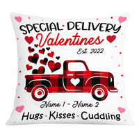 Personalized Valentine Couple Red Truck Pillow DB162 87O53 thumb 1