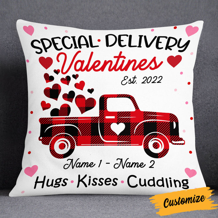 Personalized Valentine Couple Red Truck Pillow DB162 87O53 1