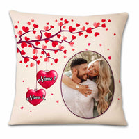 Personalized Valentine Couple Photo Heart Tree Pillow DB163 81O23 thumb 1