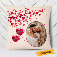 Personalized Valentine Couple Photo Heart Tree Pillow DB163 81O23 thumb 1