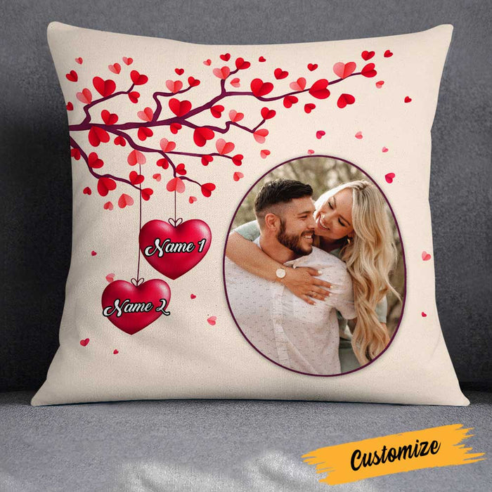 Personalized Valentine Couple Photo Heart Tree Pillow DB163 81O23 1