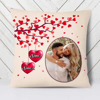 Personalized Valentine Couple Photo Heart Tree Pillow DB163 81O23 thumb 1