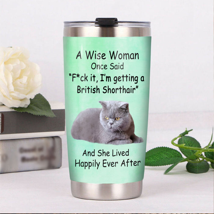 British Shorthair Cat Steel Tumbler MR1805 68O51 1