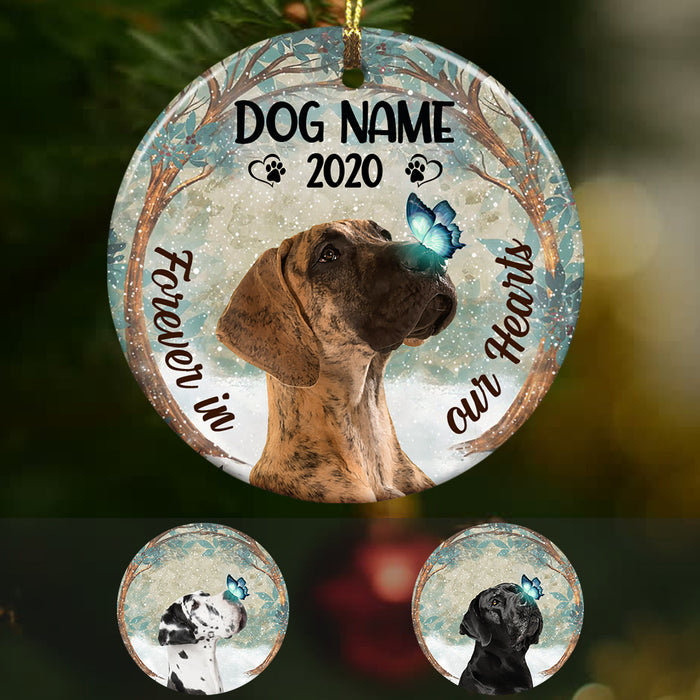 Personalized Forever In Our Hearts Great Dane Dog Memorial  Ornament OB221 73O36 1