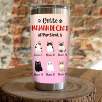 Personalized Cat Mom Maman De Chat French Steel Tumbler AP121 73O57 thumb 1
