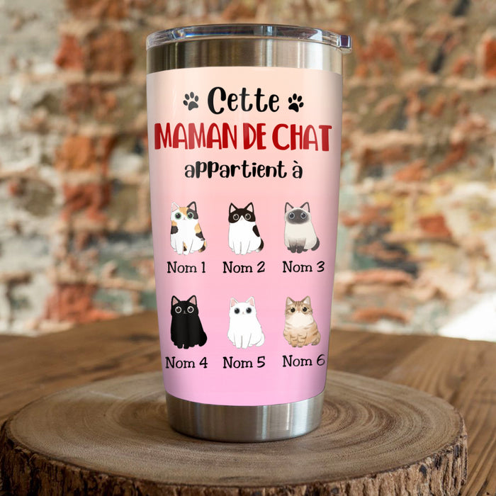 Personalized Cat Mom Maman De Chat French Steel Tumbler AP121 73O57 1