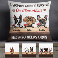 Personalized Cannot Survive Without Dog  Pillow SB281 73O57 (Insert Included) thumb 1