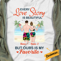Personalized Couple Beach Love Story T Shirt JN211 30O34 thumb 1