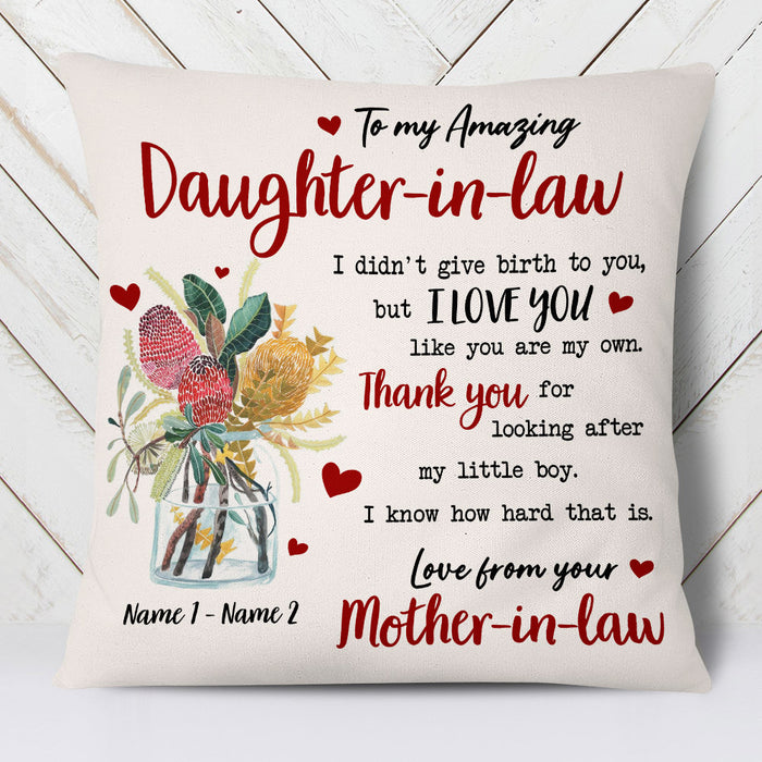 Personalized Daughter In Law Flower Pillow MR33 81O53 (Insert Included) 1