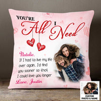 Personalized Valentine Couple Photo Pillow DB163 95O47 thumb 1
