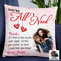 Personalized Valentine Couple Photo Pillow DB163 95O47 thumb 1