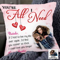 Personalized Valentine Couple Photo Pillow DB163 95O47 thumb 1