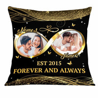 Personalized Couple Photo Husband Wife Infinity Love Pillow DB165 81O34 thumb 1