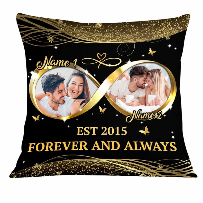 Personalized Couple Photo Husband Wife Infinity Love Pillow DB165 81O34 1