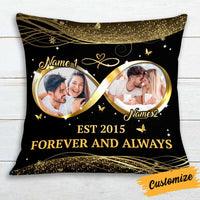 Personalized Couple Photo Husband Wife Infinity Love Pillow DB165 81O34 thumb 1