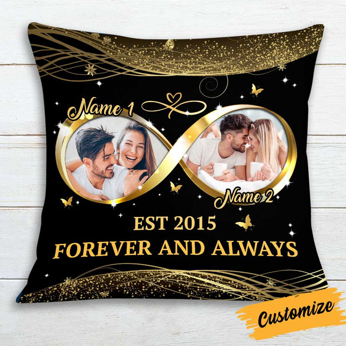 Personalized Couple Photo Husband Wife Infinity Love Pillow DB165 81O34 1