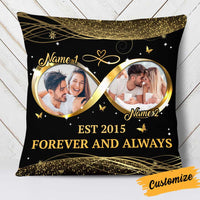 Personalized Couple Photo Husband Wife Infinity Love Pillow DB165 81O34 thumb 1
