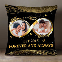 Personalized Couple Photo Husband Wife Infinity Love Pillow DB165 81O34 thumb 1