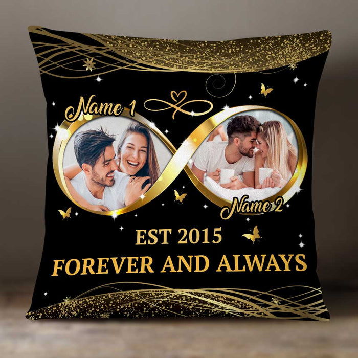Personalized Couple Photo Husband Wife Infinity Love Pillow DB165 81O34 1