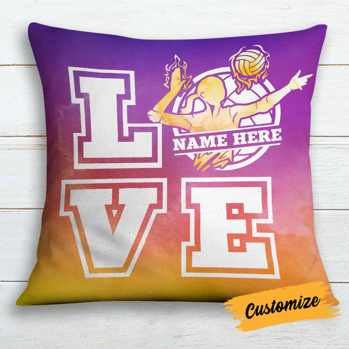 Personalized Love Volleyball Girl Pillow DB165 95O24 1