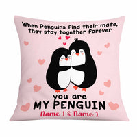 Personalized Valentine Couple Penguin Pillow DB167 30O58 thumb 1
