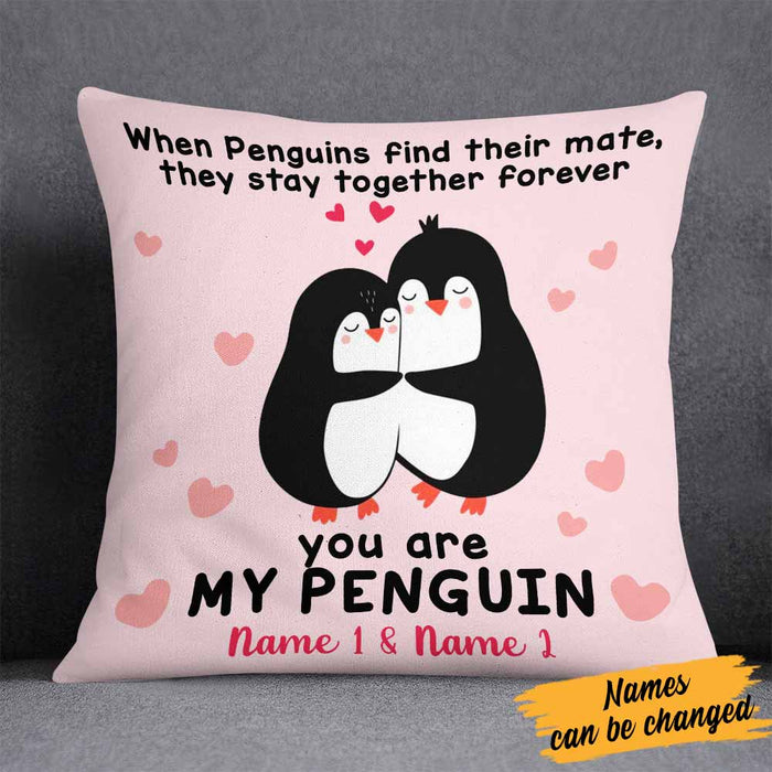 Personalized Valentine Couple Penguin Pillow DB167 30O58 1