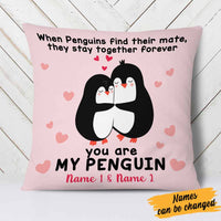 Personalized Valentine Couple Penguin Pillow DB167 30O58 thumb 1