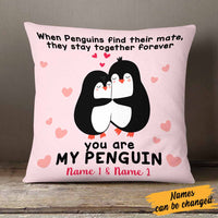 Personalized Valentine Couple Penguin Pillow DB167 30O58 thumb 1