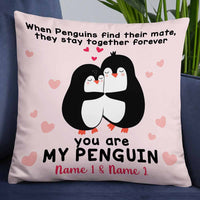 Personalized Valentine Couple Penguin Pillow DB167 30O58 thumb 1