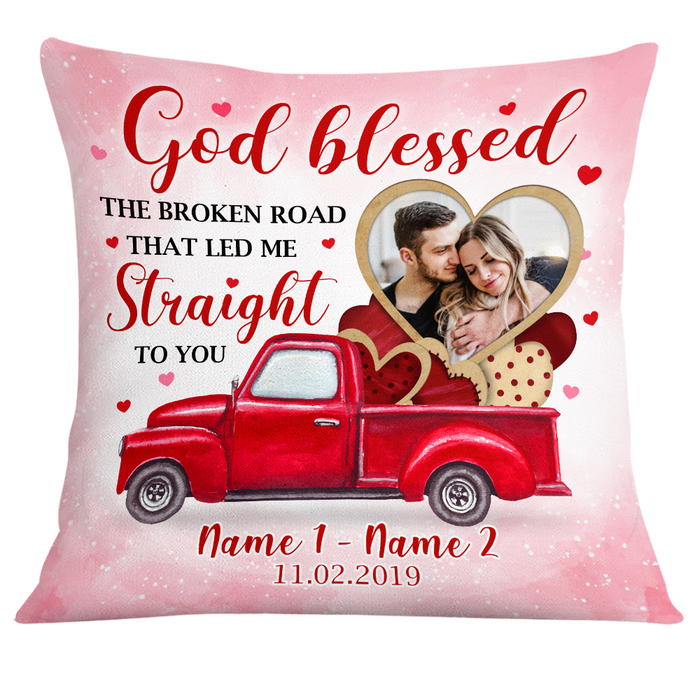 Personalized Valentine Couple Photo Pillow DB161 23O24 1