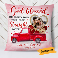 Personalized Valentine Couple Photo Pillow DB161 23O24 thumb 1