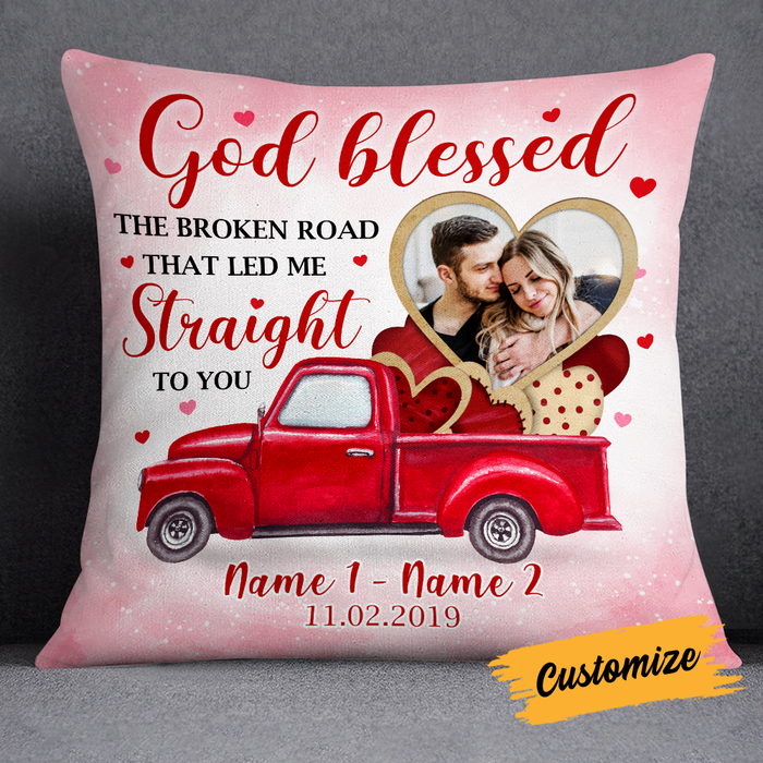 Personalized Valentine Couple Photo Pillow DB161 23O24 1
