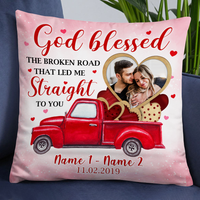Personalized Valentine Couple Photo Pillow DB161 23O24 thumb 1