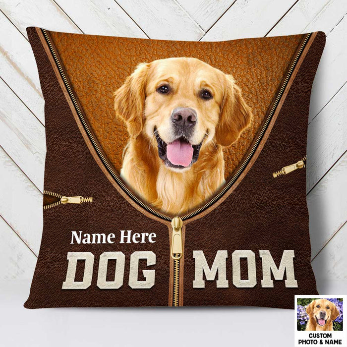 Personalized Dog Photo Mom Dad Pillow DB172 95O47 1