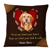 Personalized Dog Photo Steal Your Heart Pillow DB174 95O53 thumb 1