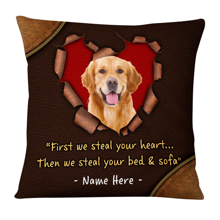 Personalized Dog Photo Steal Your Heart Pillow DB174 95O53 1