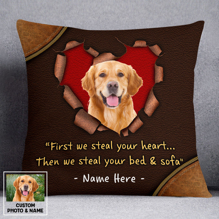 Personalized Dog Photo Steal Your Heart Pillow DB174 95O53 1