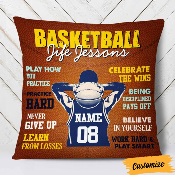 Personalized Love Basketball Player Life Lessons Pillow DB183 85O57 1