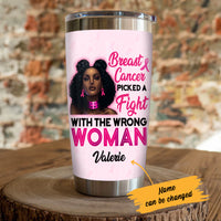 Personalized BWA Breast Cancer Picked A Fight Steel Tumbler AG101 26O57 thumb 1