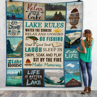 Lake Rules Fleece Blanket JN297 67O47 thumb 1